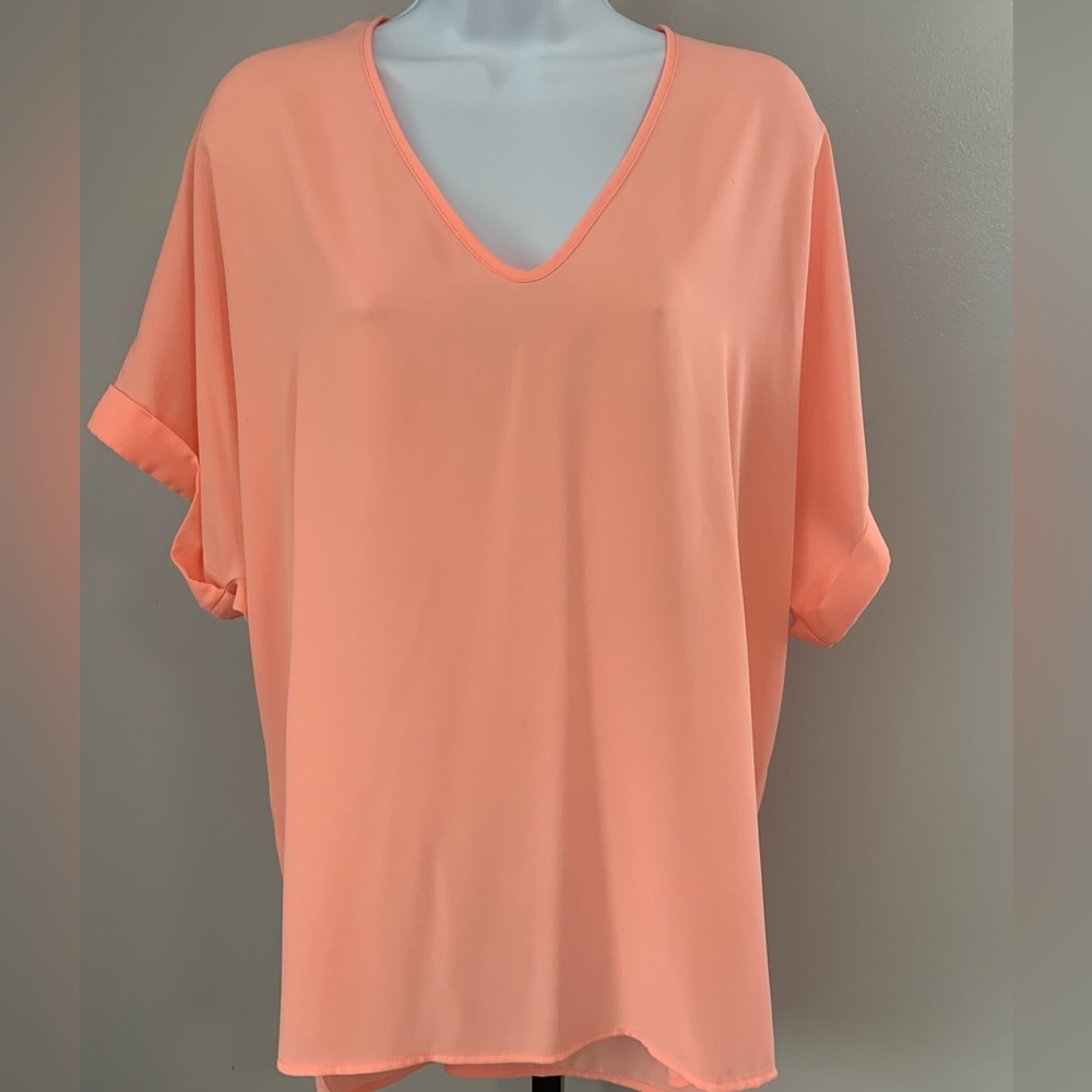 Gibson Peach Dolman Sleeve Relaxed Top